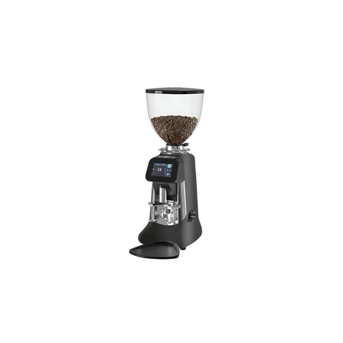 Hey Cafe Buddy Professional On Demand Espresso Grinder — Black; consistent elevated view, square transparent image
