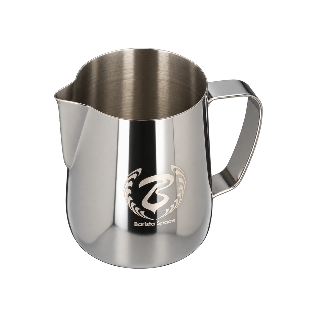 Barista Space Pitcher 600ml — light Black; consistent elevated view, square transparent image