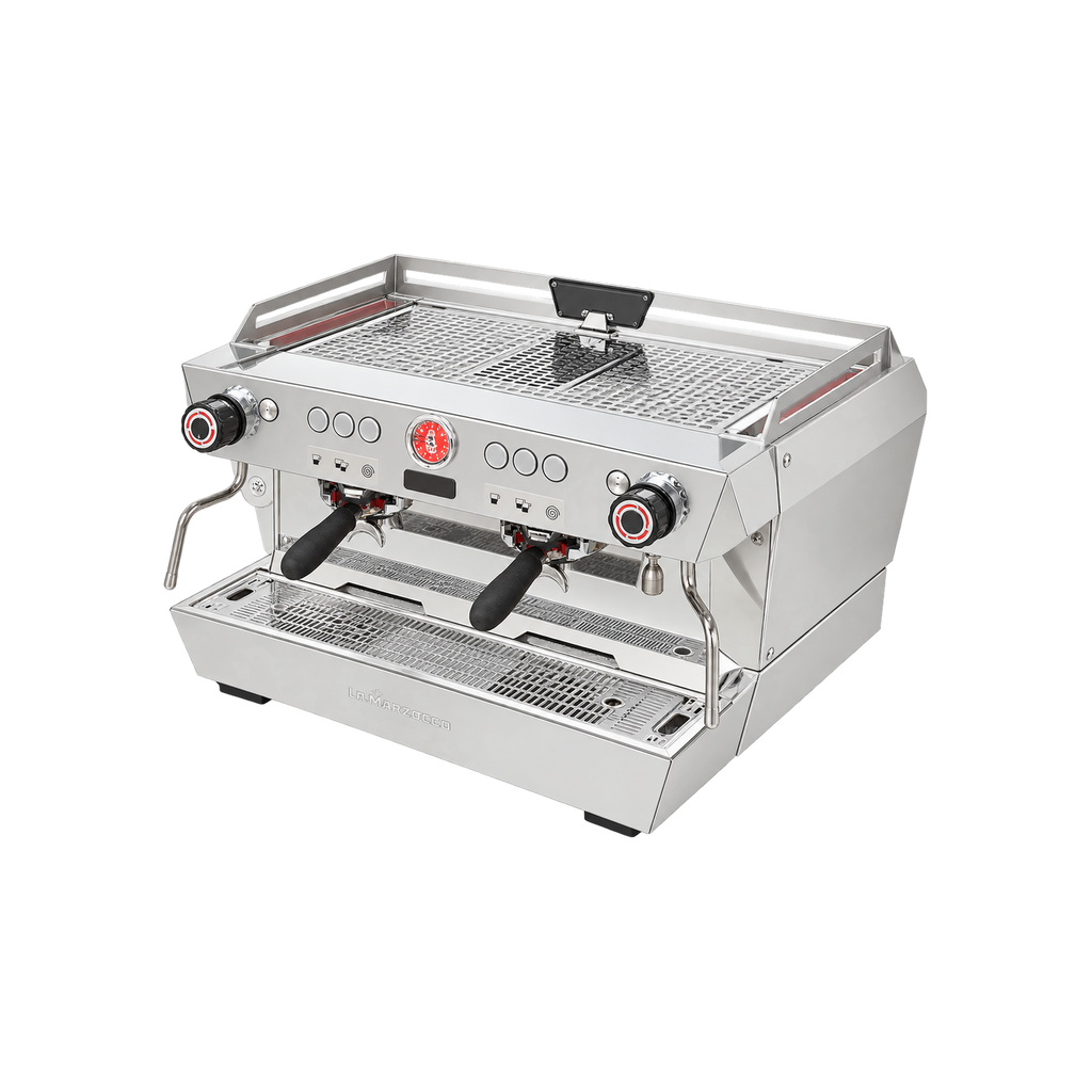 La Marzocco - KB90 Espresso Machine Two Group and Three Group — 2 Group; consistent elevated view, square transparent image