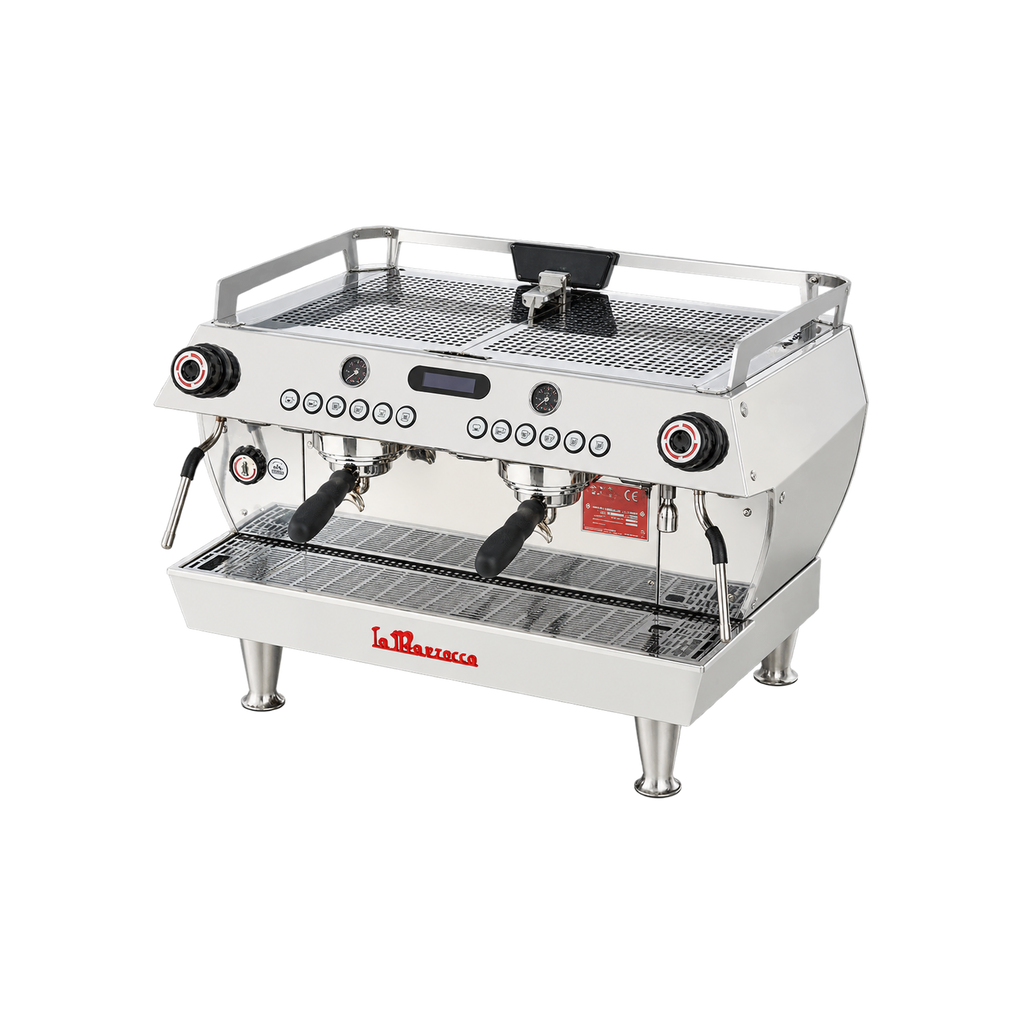La Marzocco GB5 S Espresso Machine — 2 Group; consistent elevated view, square transparent image