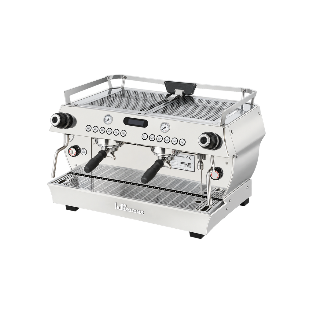 La Marzocco GB5 X AV Espresso Machine — 2 Group; consistent elevated view, square transparent image