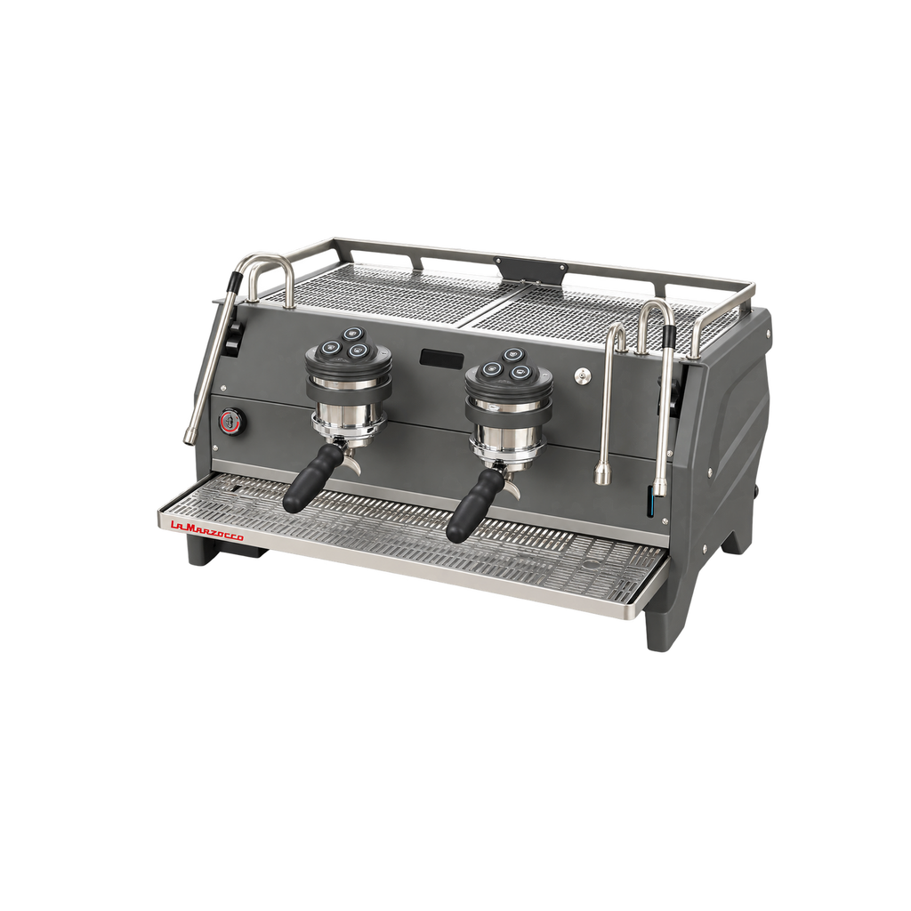 La Marzocco Strada S Espresso Machine – Two Group / Three Group — 2 Group; consistent elevated view, square transparent image