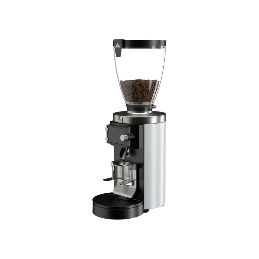 Mahlkonig E65W GBS Espresso Grinder — White; consistent elevated view, square transparent image