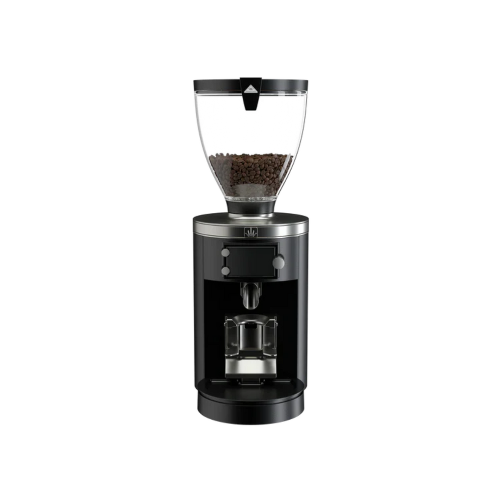 Mahlkonig E80W GBS Espresso Grinder — Black; consistent elevated view, square transparent image