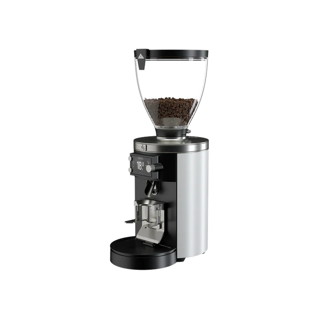 Mahlkonig E80W GBS Espresso Grinder — White; consistent elevated view, square transparent image