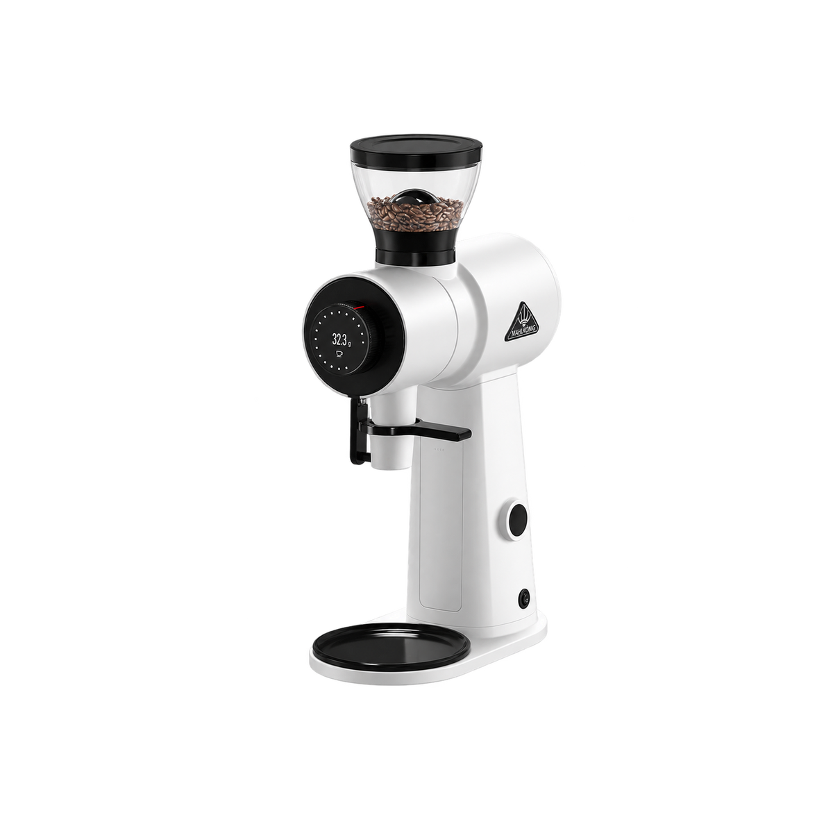 Mahlkonig EK Omnia Grinder — White; consistent elevated view, square transparent image