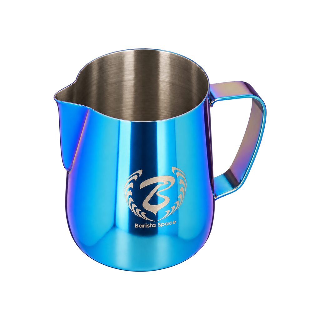 Barista Space Pitcher 600ml — Blue; consistent elevated view, square transparent image