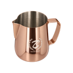 Barista Space Pitcher 600ml — Rose Golden; consistent elevated view, square transparent image