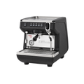 Nuova Simonelli Appia Life Single Group Volumetric — Black / 8 liter boiler; consistent elevated view, square transparent image