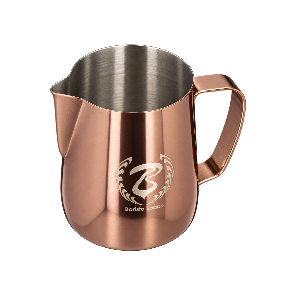 Barista Space Pitcher 600ml — Copper; consistent elevated view, square transparent image