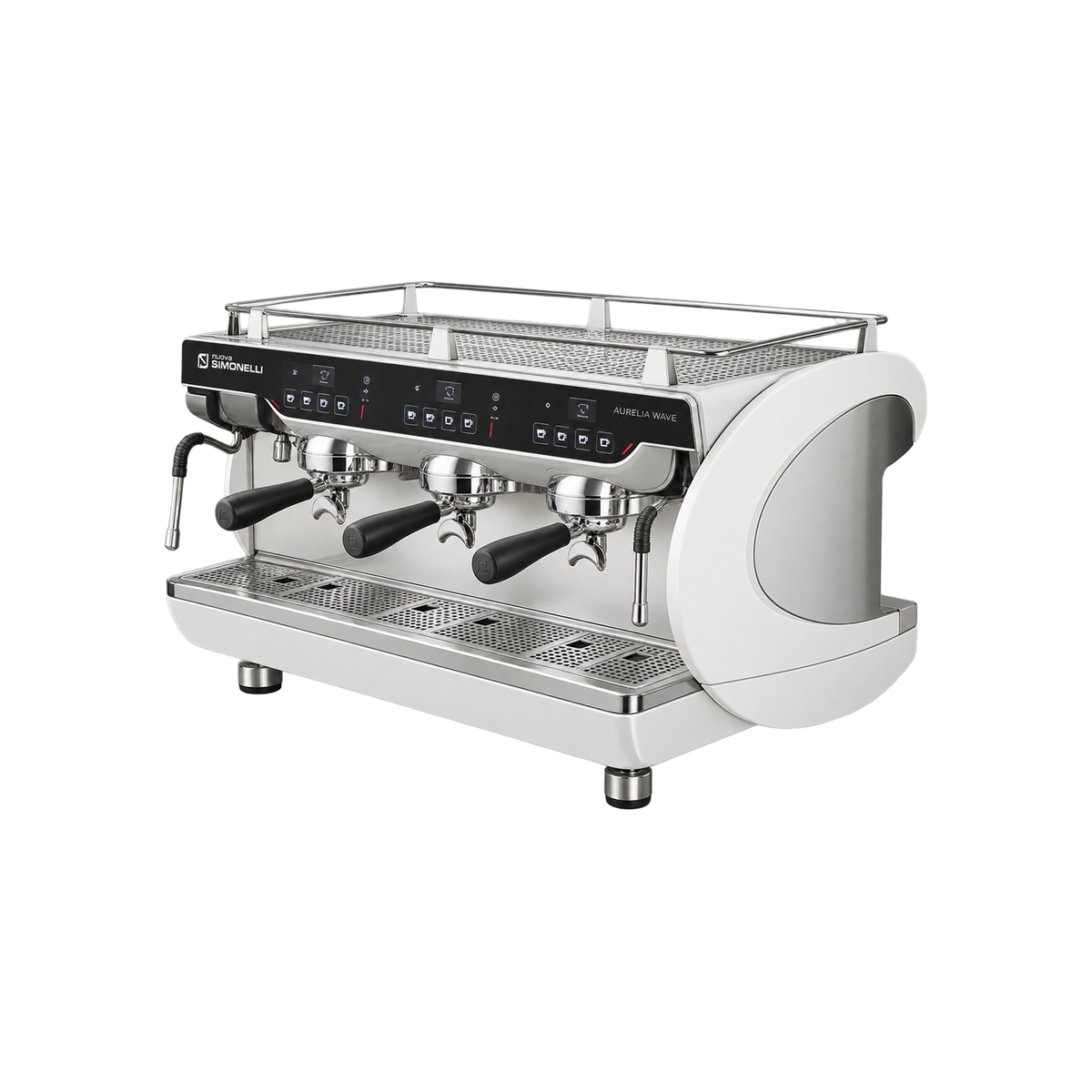 Nuova Simonelli Aurelia Wave 3 Group Volumetric — White; consistent elevated view, square transparent image
