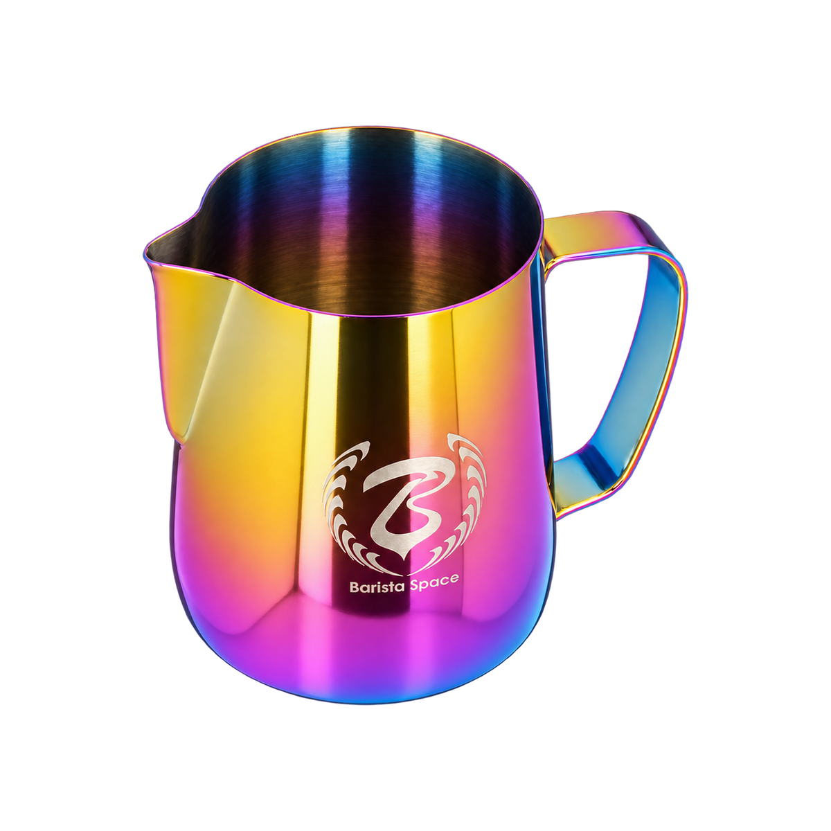 Barista Space Pitcher 600ml — San Rainbow; consistent elevated view, square transparent image