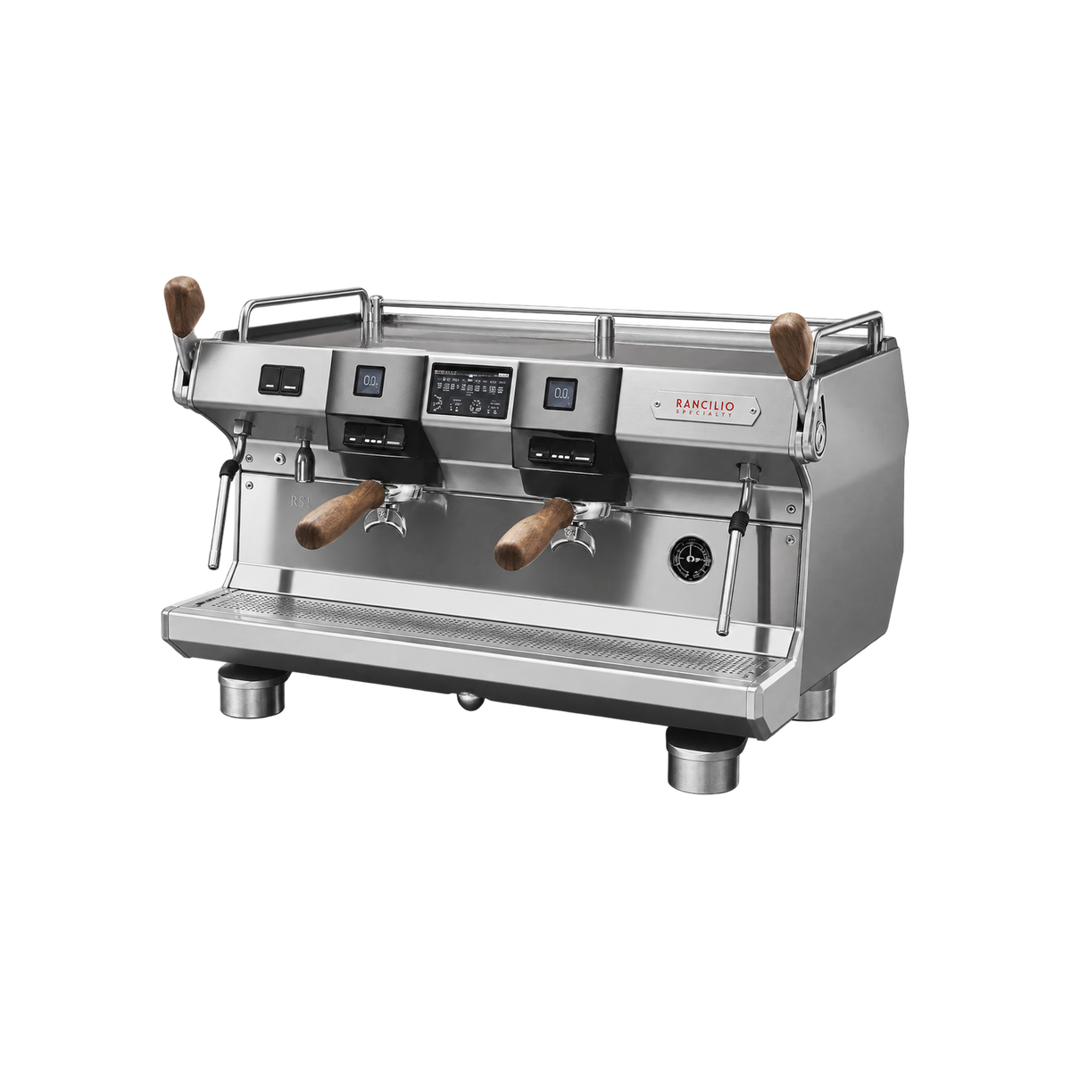 Rancilio Specialty RS1 — 2 Group / Steel / With; consistent elevated view, square transparent image