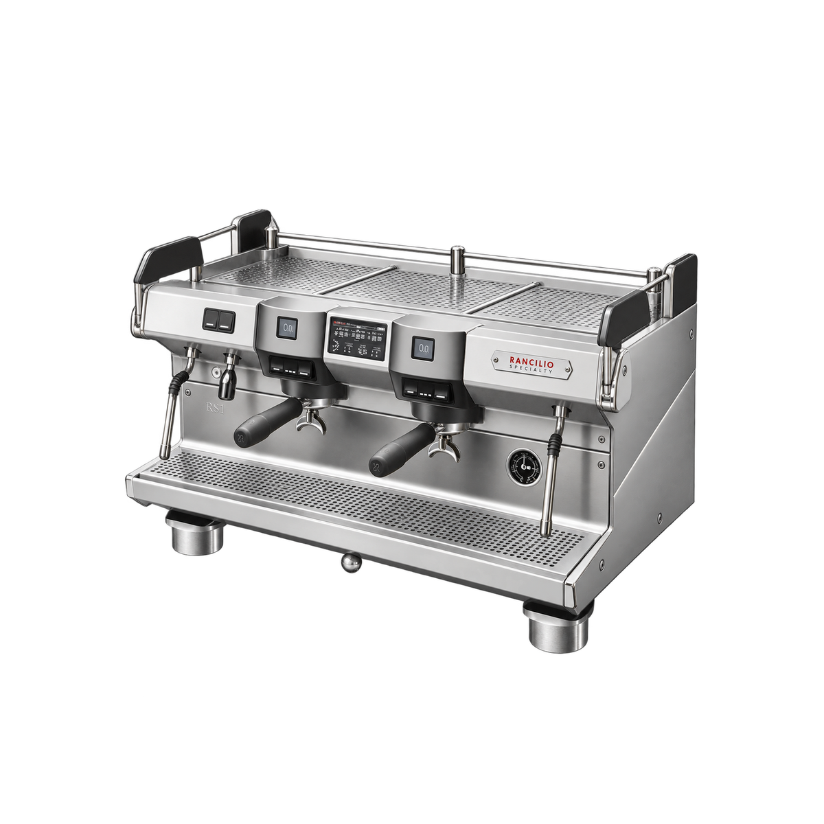 Rancilio Specialty RS1 — 2 Group / Steel / Without; consistent elevated view, square transparent image