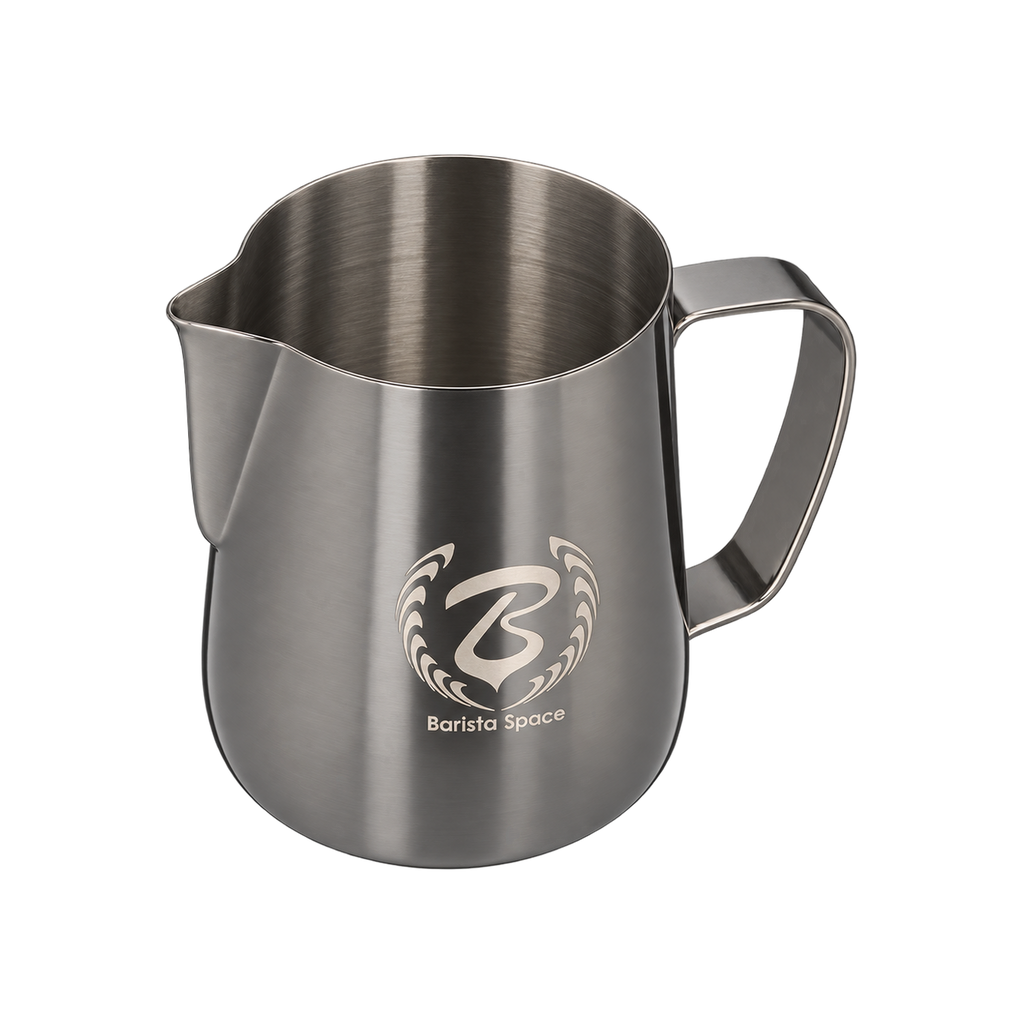 Barista Space Pitcher 600ml — San Black; consistent elevated view, square transparent image
