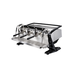 Slayer Steam LP Espresso Machine — Mirror / 3 Group; consistent elevated view, square transparent image