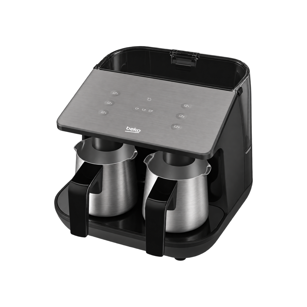 BEKO Turkish Coffee Machine Double Pot TKM8961A (INOX) — product view on transparent background