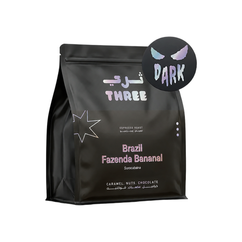 THREE Brazil Fazenda Bananal coffee beans bag