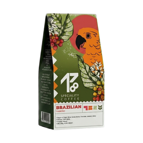 Brazil Rio Minas Coffee Beans — upright transparent coffee hero