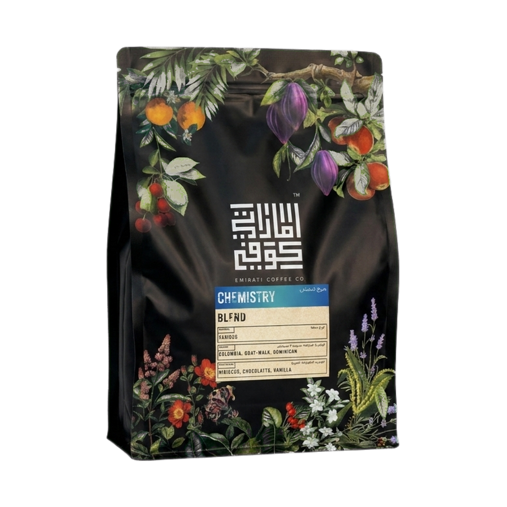 Chemistry Coffee Blend — upright transparent coffee hero