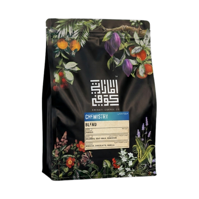 Chemistry Coffee Blend — upright transparent coffee hero