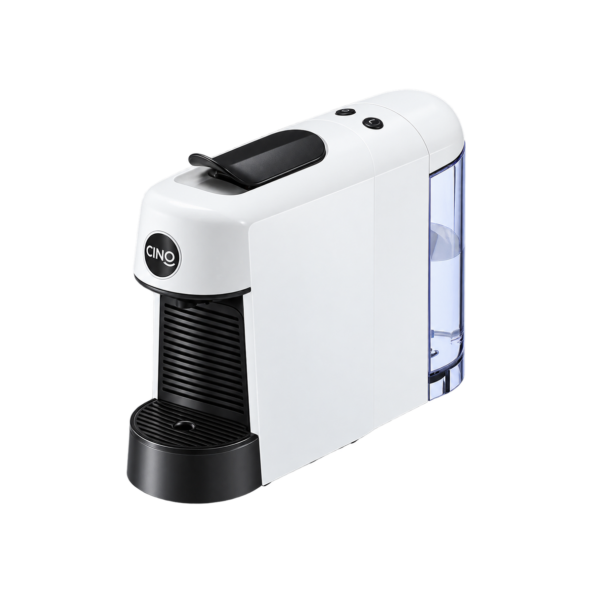 Cino Pinta Capsule Coffee Machine – Compact & Sleek Design (White) — product view on transparent background