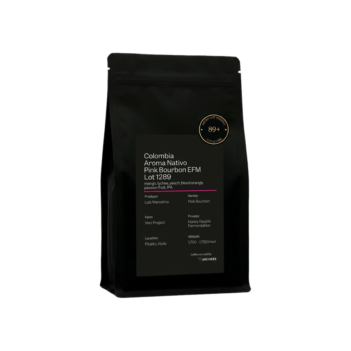 Colombia - Aroma Nativo Pink Bouron EFM Lot 1289 — square product photo with transparent padding
