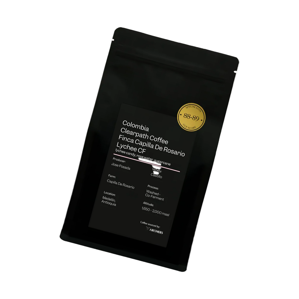 Colombia - Clearpath Coffee Finca Capilla De Rosario Lychee CF rotated transparent hero image