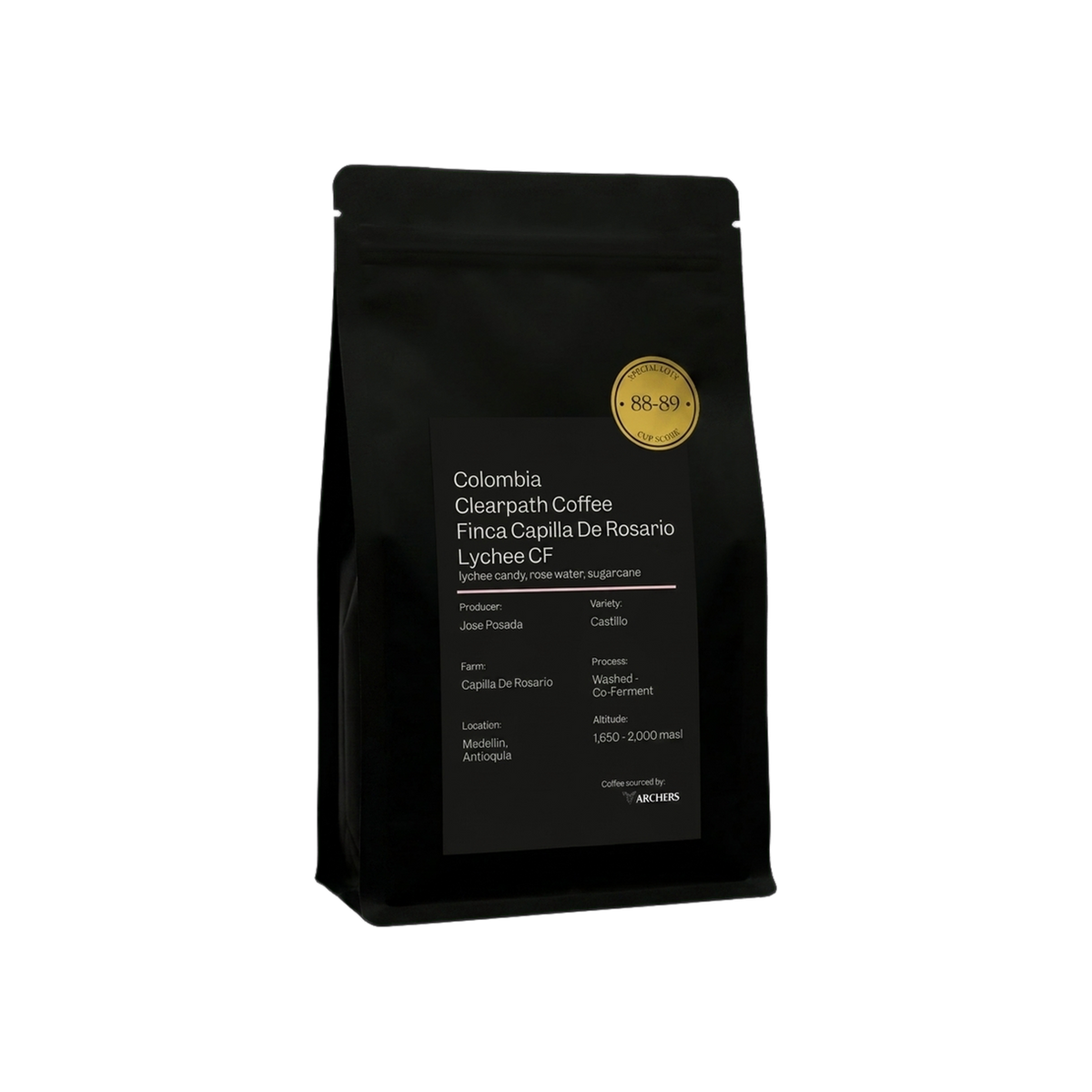 Colombia - Clearpath Coffee Finca Capilla De Rosario Lychee CF — square product photo with transparent padding