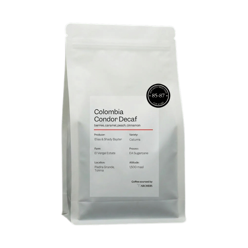 Colombia - Condor, Decaf — upright transparent coffee hero