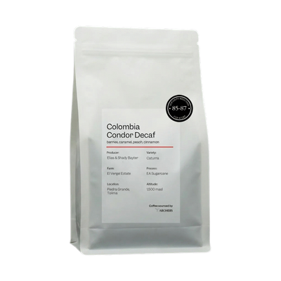 Colombia - Condor, Decaf — upright transparent coffee hero