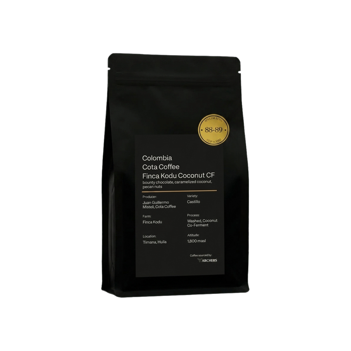 Colombia - Cota Coffee Finca Kodu Coconut CF — square product photo with transparent padding
