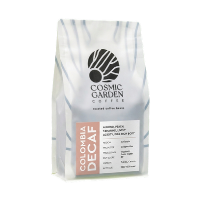Colombia Decaf — upright transparent coffee hero