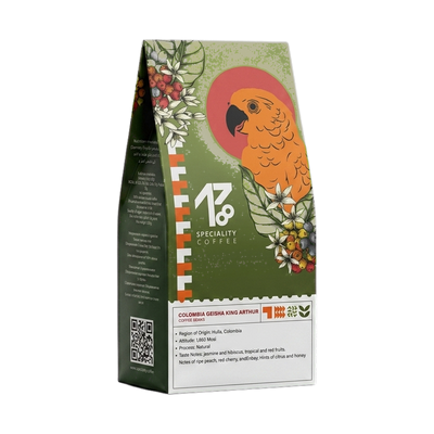 Colombia Geisha King Arthur — upright transparent coffee hero