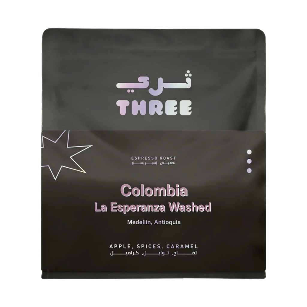 Colombia La Esperanza Washed — upright transparent coffee hero