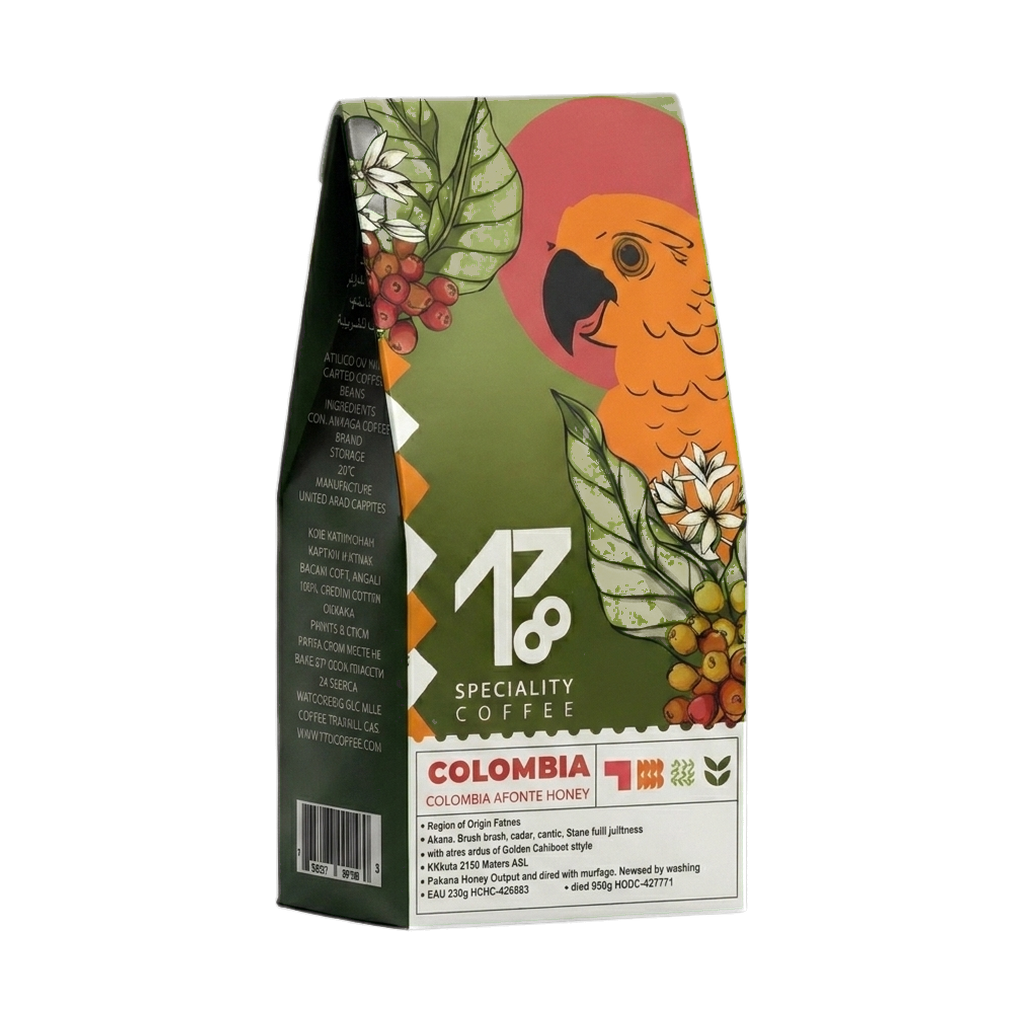 Colombia Pink Bourbon Coffee upright transparent hero image