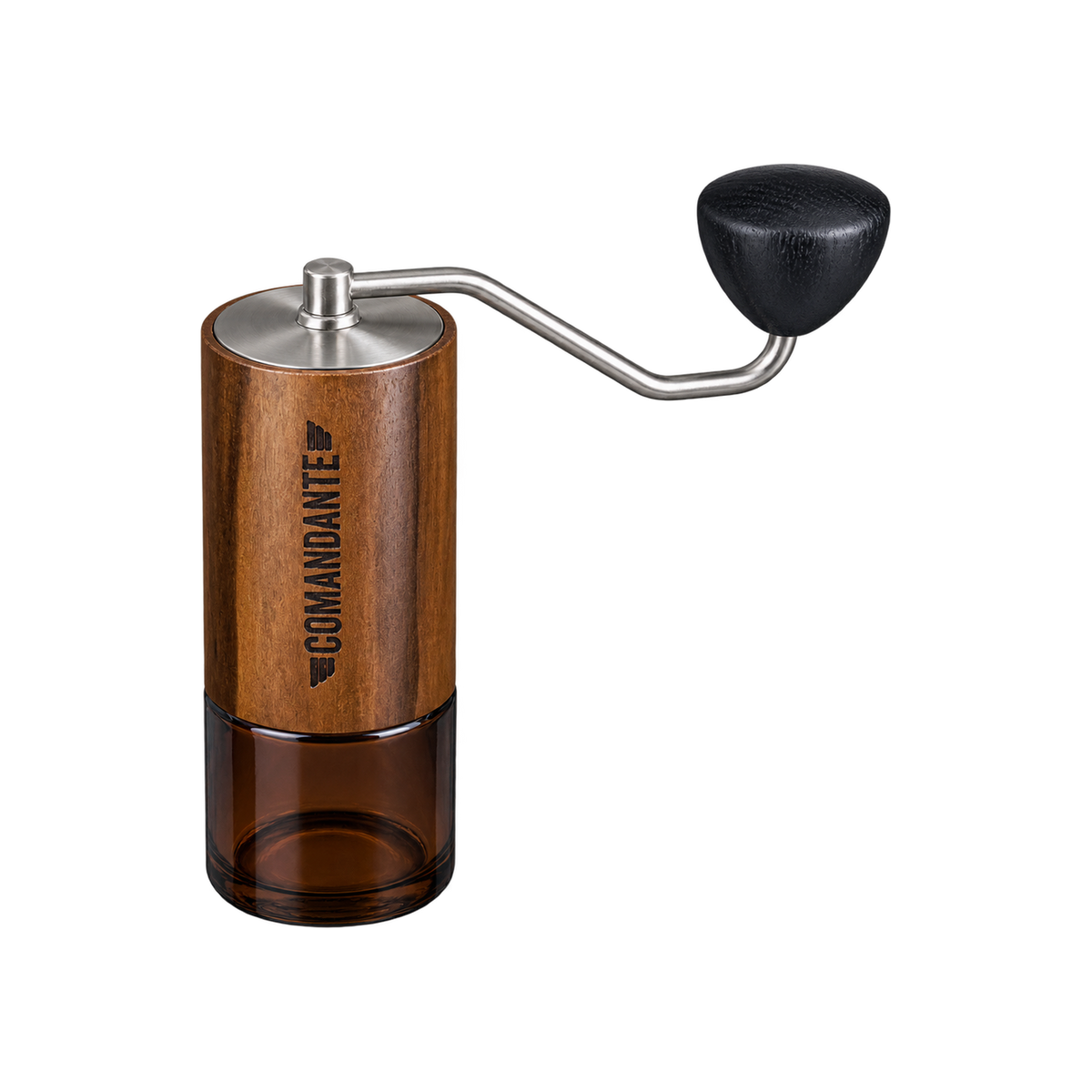 Comandante - C40 MK4 Nitro Blade Coffee Grinder - Natural Wood — Liquid Amber — matching product angle on transparent background