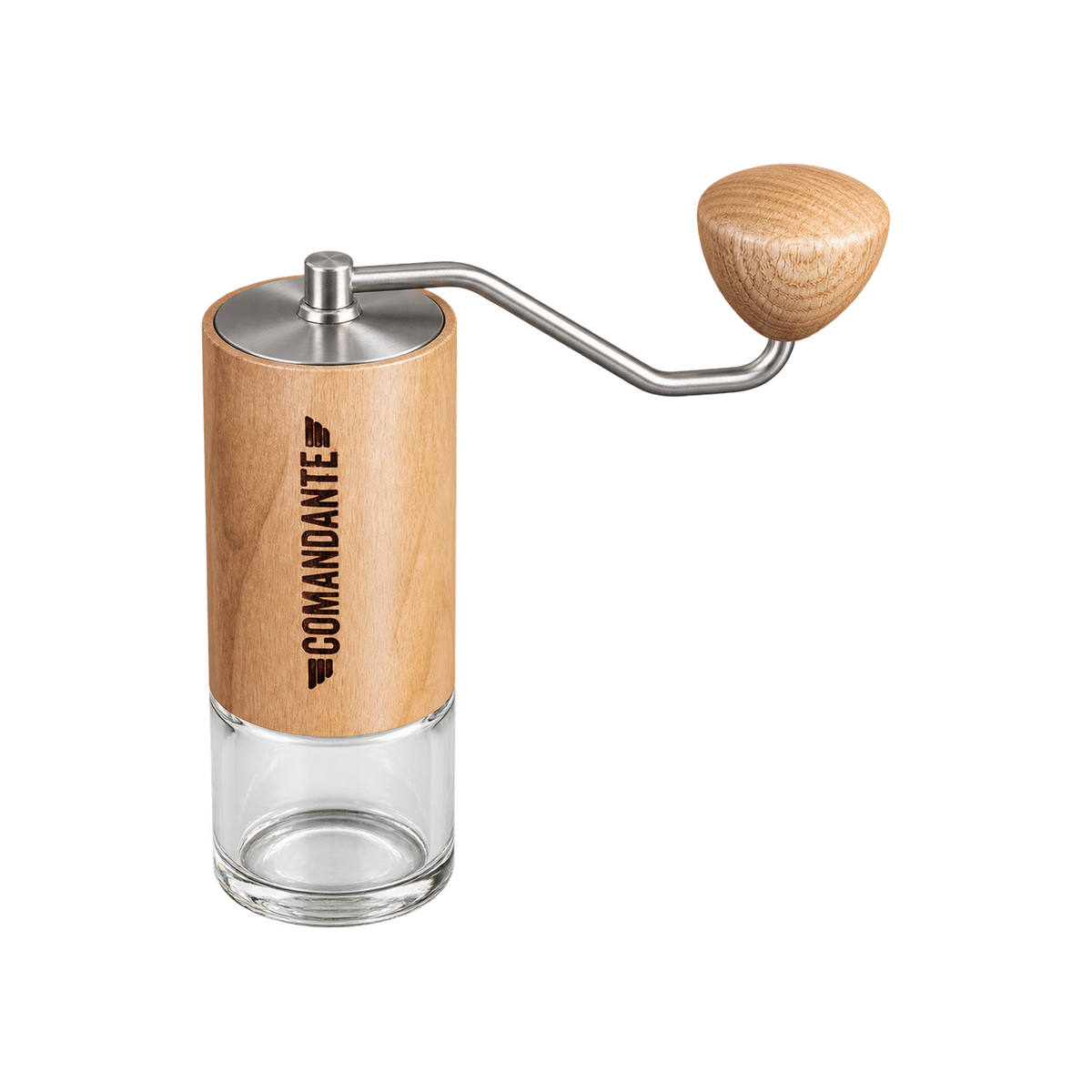 Comandante - C40 MK4 Nitro Blade Coffee Grinder - Natural Wood — product view on transparent background