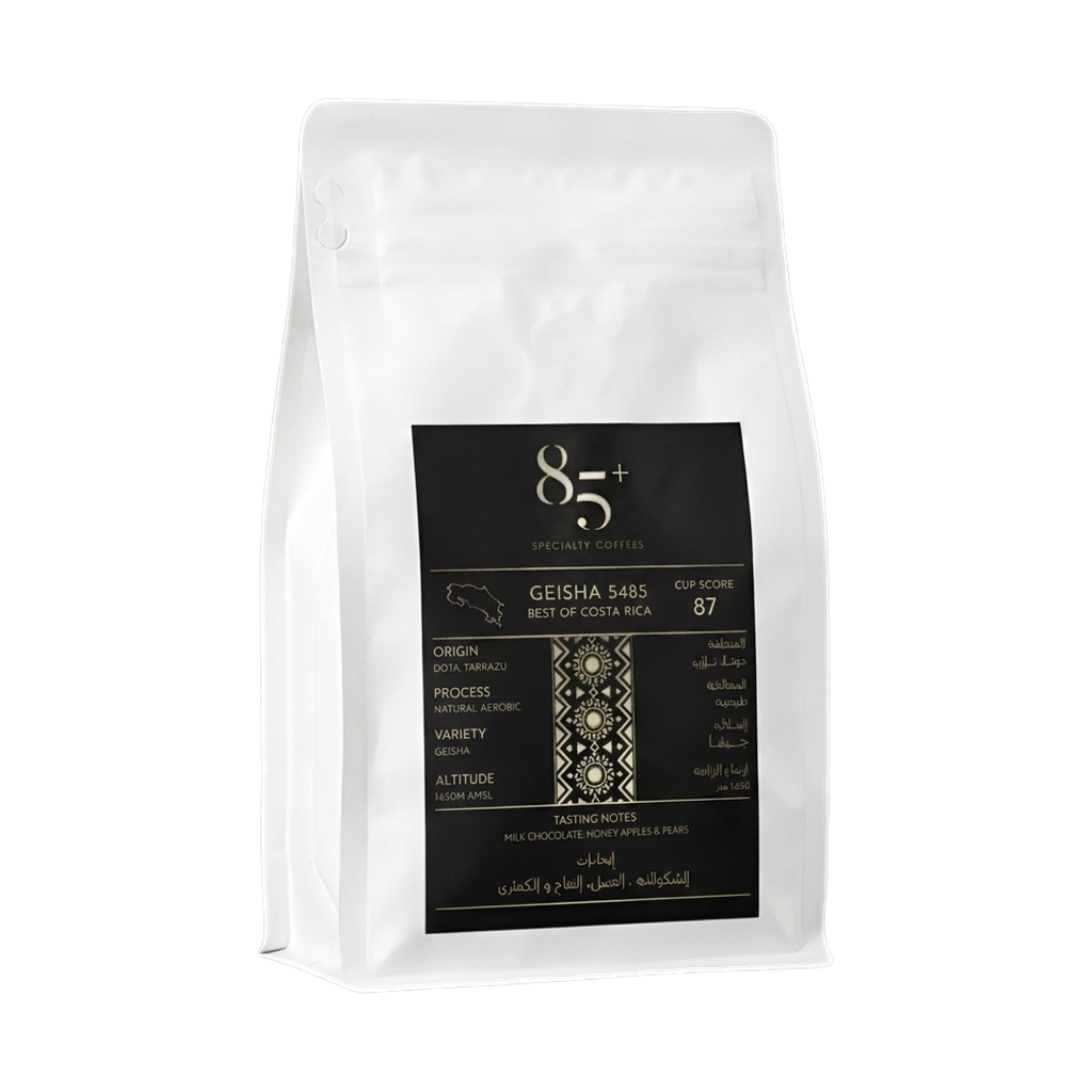 Costa Rica Natural - Geisha 5485 (Rating 87) — upright transparent coffee hero
