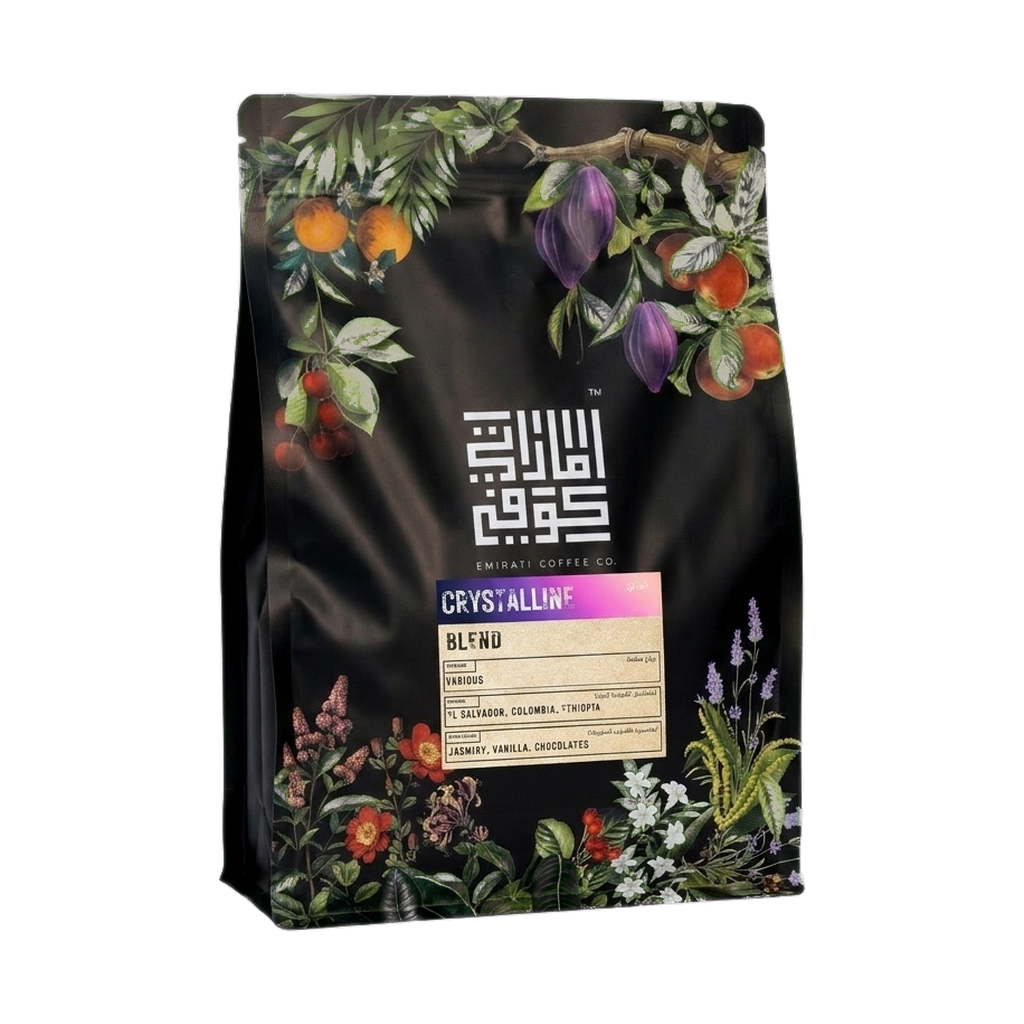 CRYSTALLINE — upright transparent coffee hero