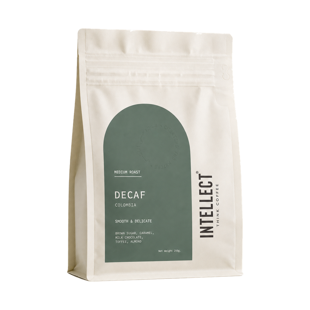 Decaf (Swiss Water) — transparent upright 15-degree yaw hero