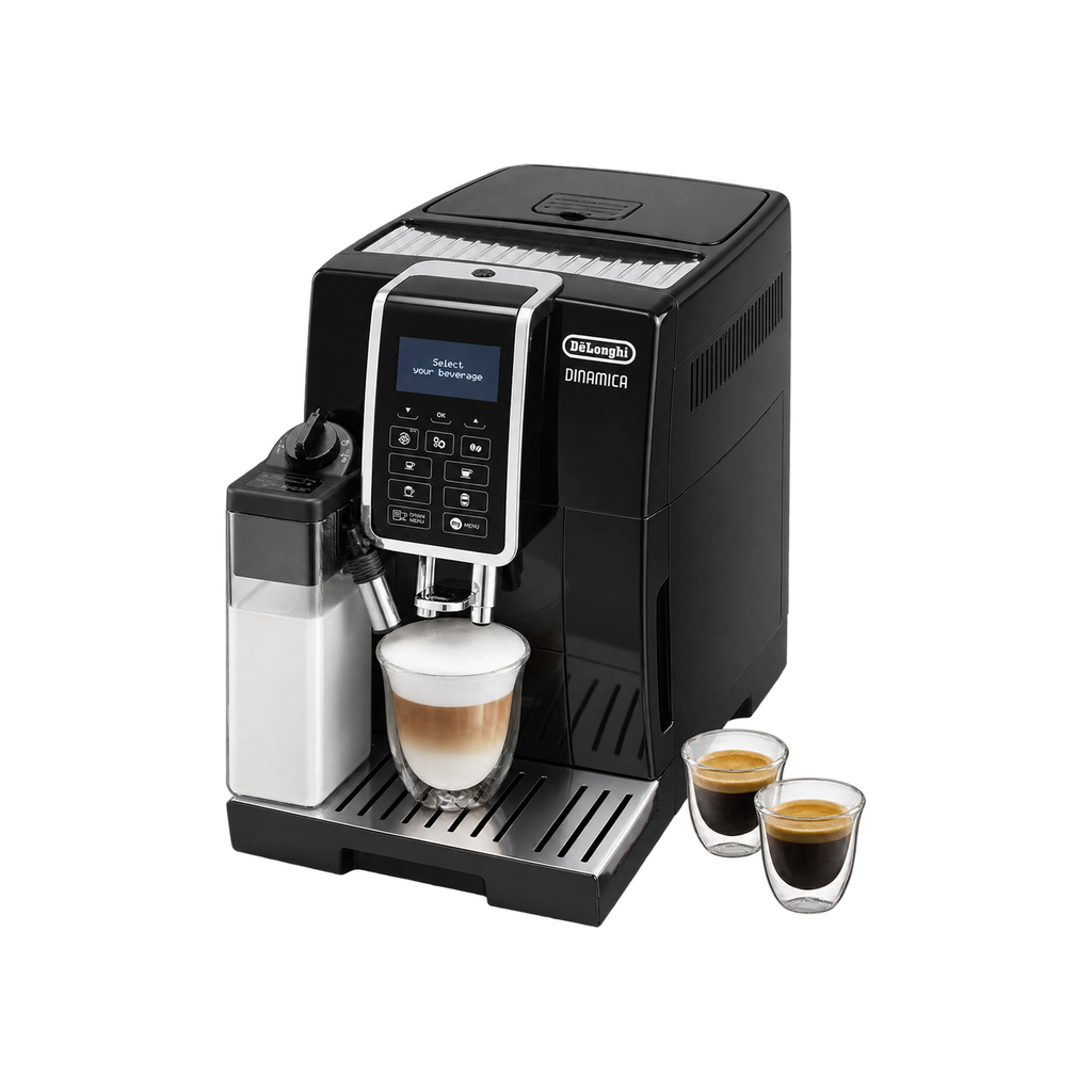 DeLonghi Dinamica Fully Automatic Coffee Machine Black - ECAM350.55.B — product view on transparent background
