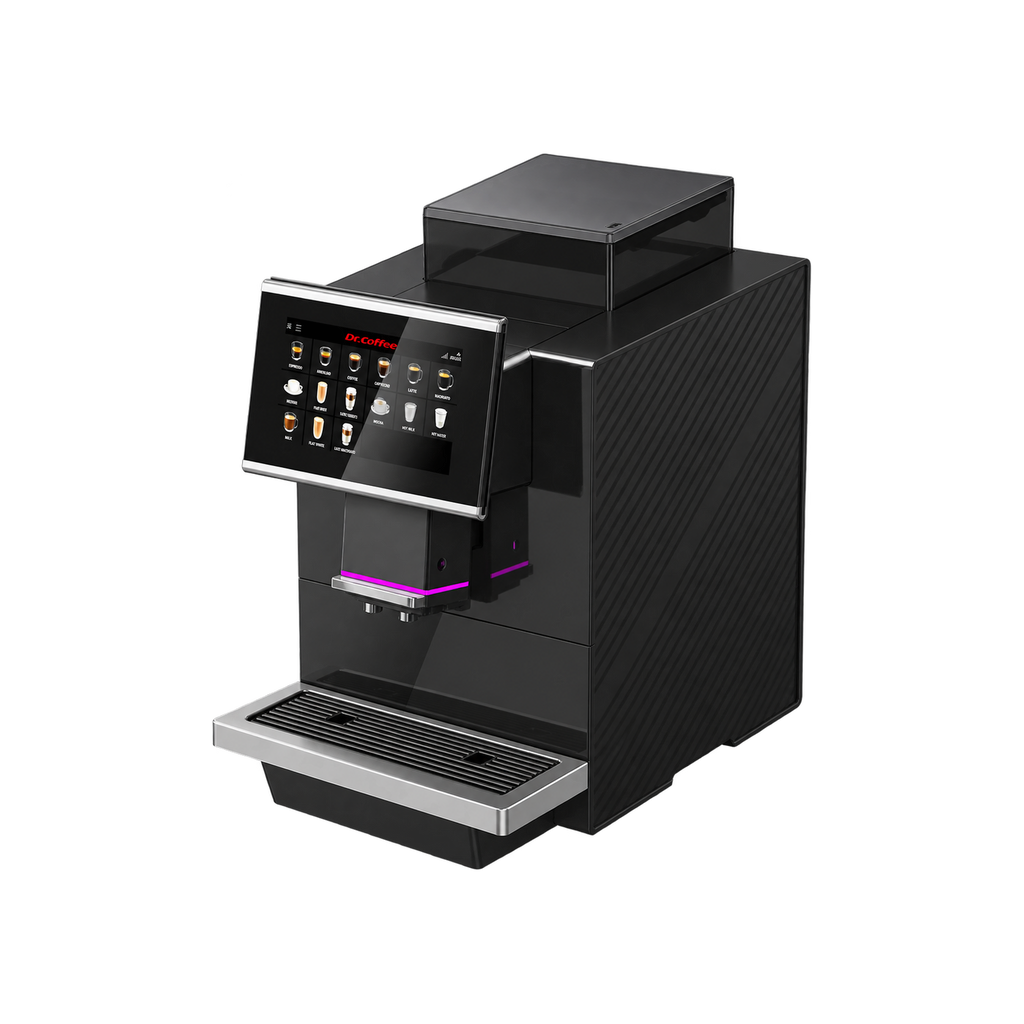 Dr. Coffee F15 Fully Automatic Coffee Machine - Black — product view on transparent background