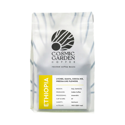 Ethiopia Hambella Anaerobic — upright transparent coffee hero