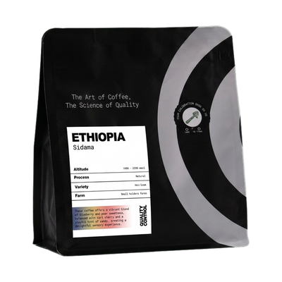 Ethiopia Sidama — upright transparent coffee hero