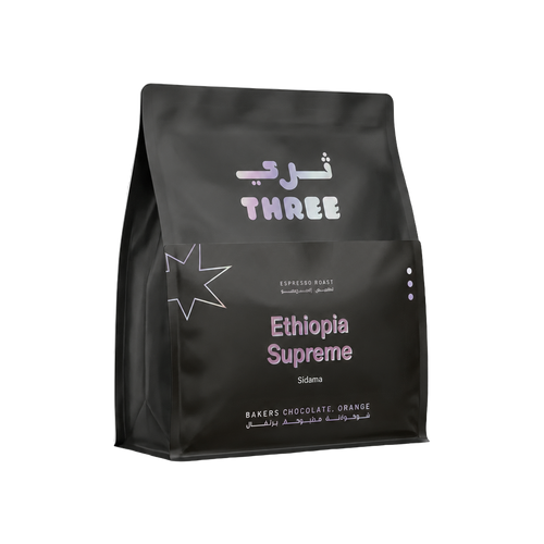 THREE Ethiopia Supreme coffee beans bag
