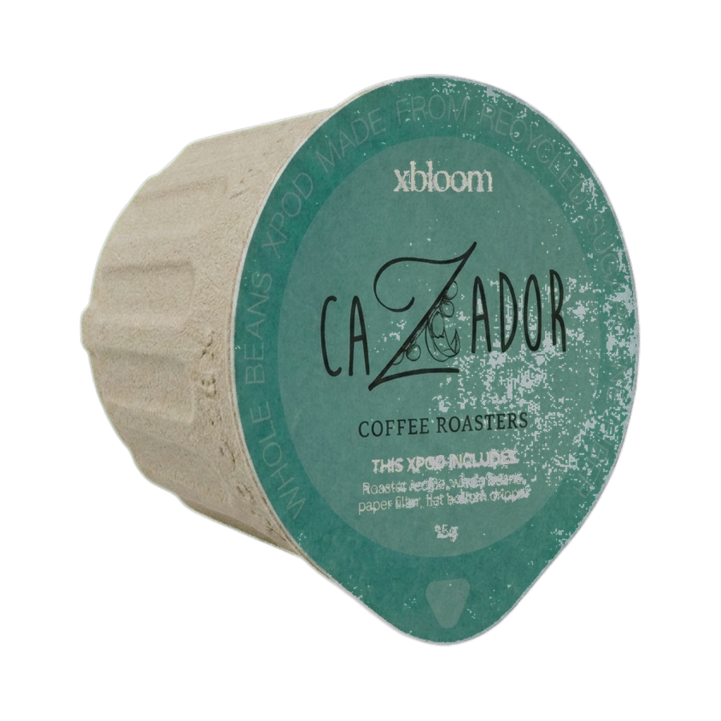 Colombia Strawberry xPods for xBloom — upright transparent coffee hero