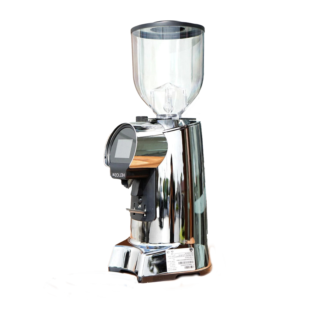 Eureka Helios 80mm Flat Burr On Demand Coffee Grinder - BeanBurds CMI Equipment Chrome Coffee Grinders