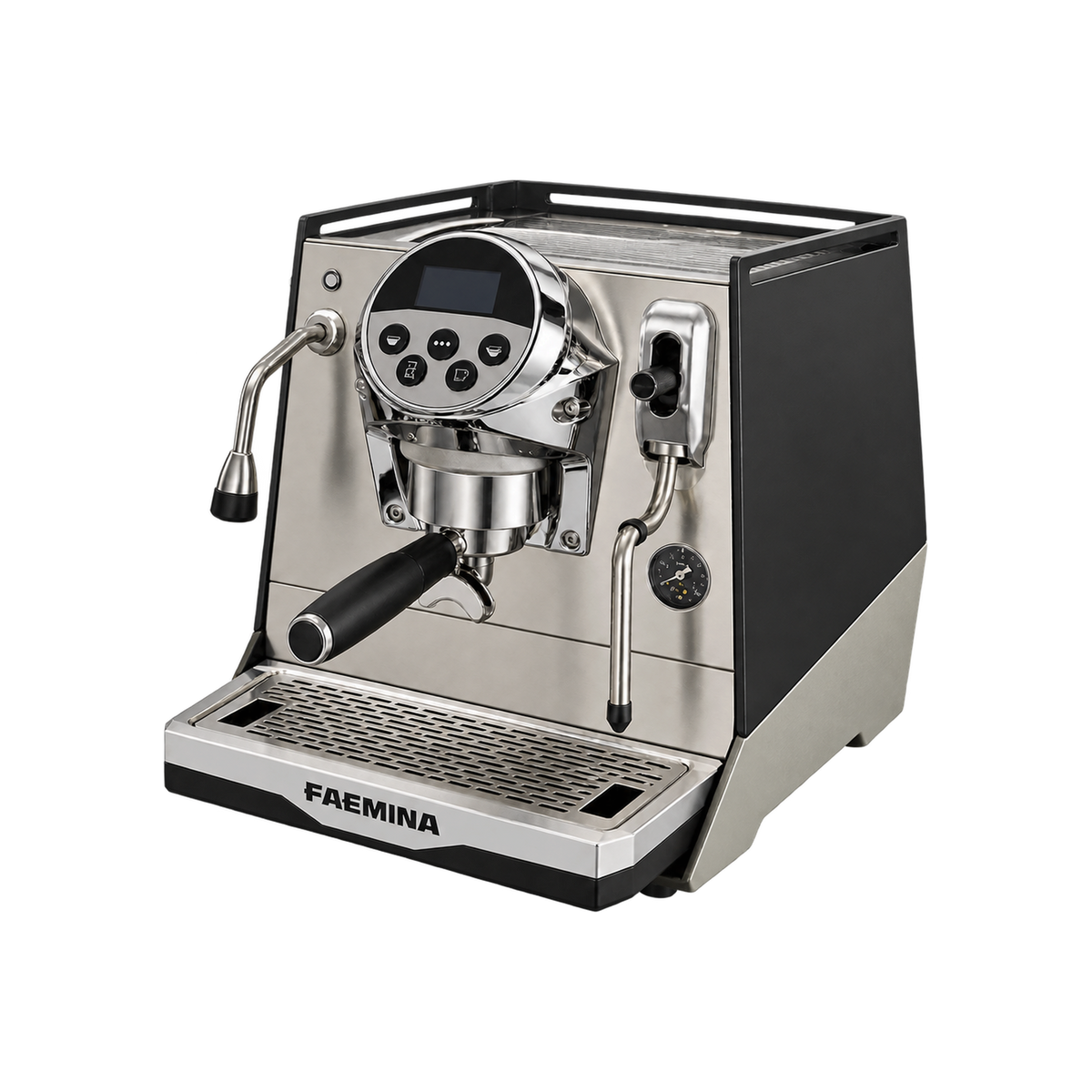 Faemina - 1 Group Coffee Machine — Black — matching product angle on transparent background