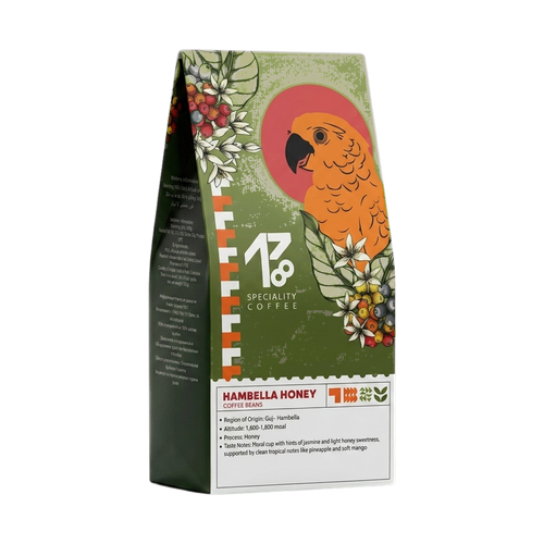 Hambella Honey — upright transparent coffee hero